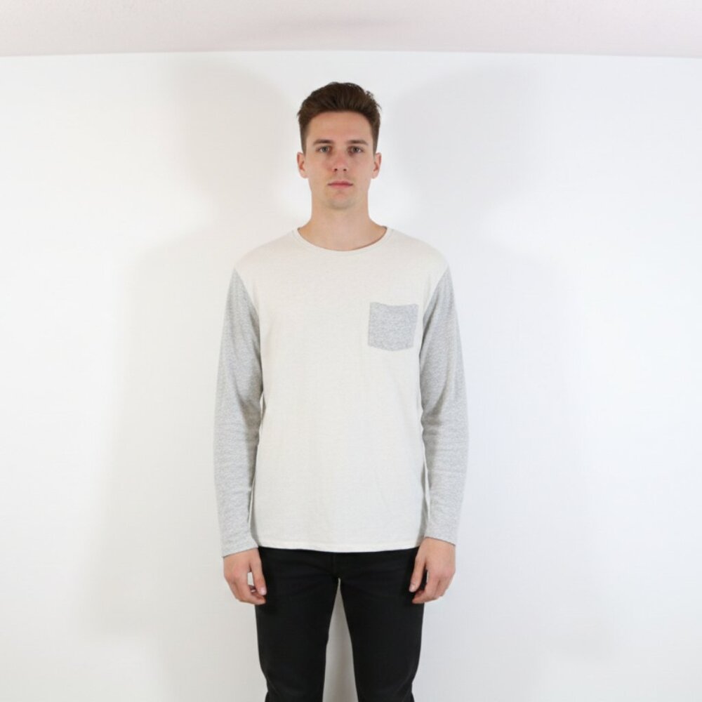 *J Crew Grey and White Long Sleeve